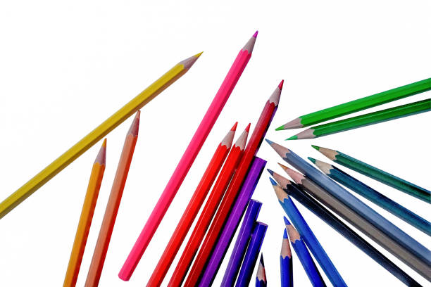 istock Set of colorful pencils isolated on white background 1728662674