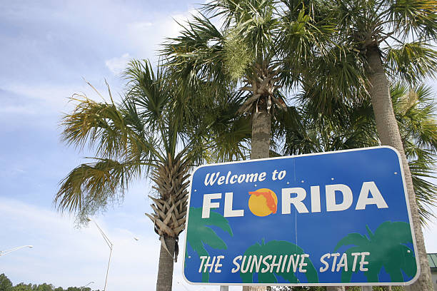 benvenuto in florida - florida orlando welcome sign greeting foto e immagini stock