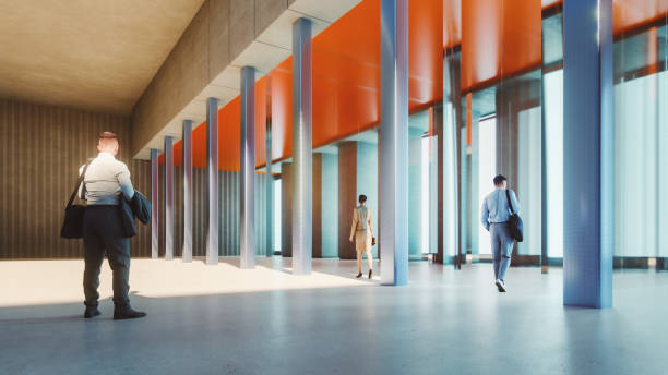 istock Business people walking in modern office building 1728663778