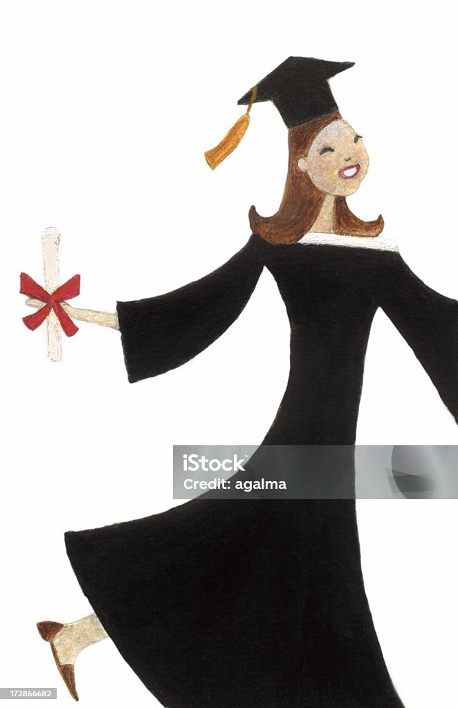 Happy Graduate Happy Graduate - Painted Image. Black Color stock illustration