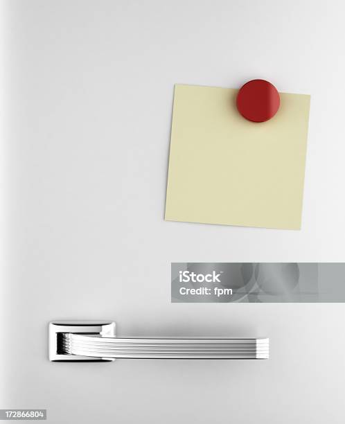 Fridge Note Stock Photo - Download Image Now - Refrigerator, Door, Magnet