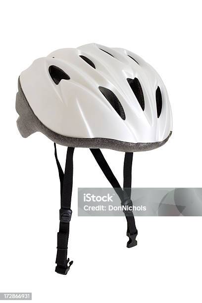 Capacete De Bicicleta - Fotografias de stock e mais imagens de Bicicleta - Bicicleta, Capacete, Branco