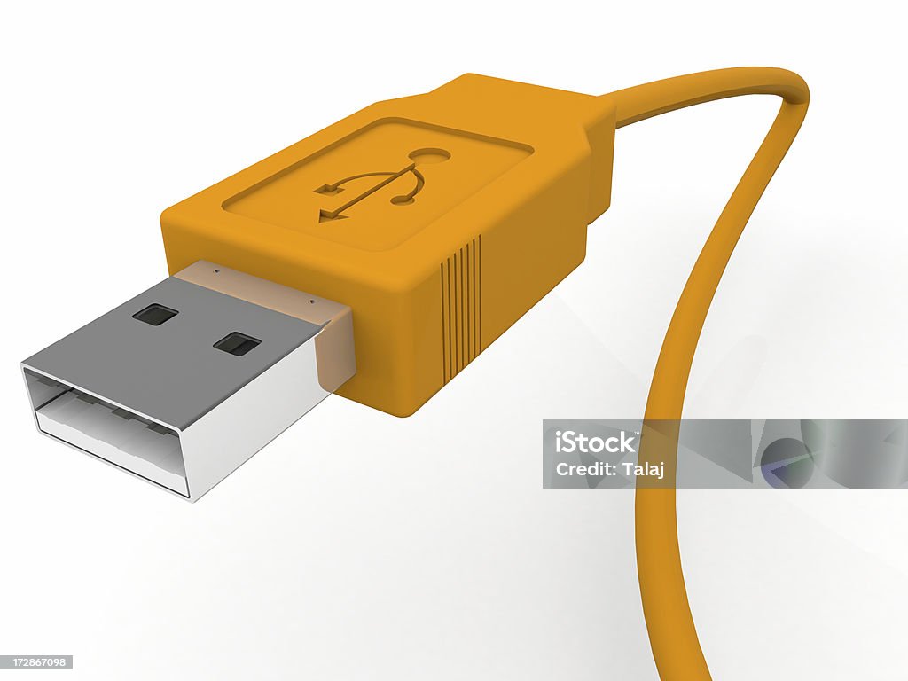 Cable -USB Usb cable on white background Cable Stock Photo