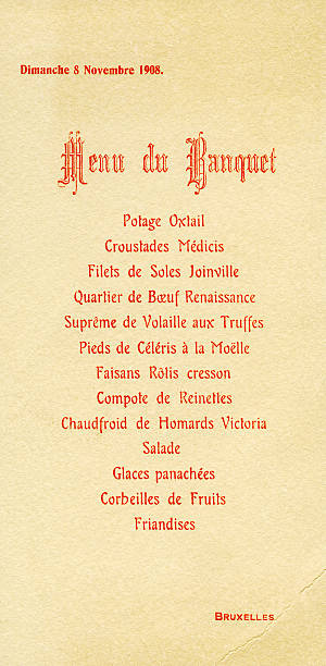 concept : menu classique du banquet - 1908 photos et images de collection