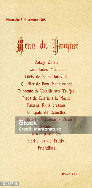 Photo libre de droit de Concept Menu Classique Du Banquet banque d'images et plus d'images libres de droit de Culture française - Culture française, Style rétro, D'autrefois