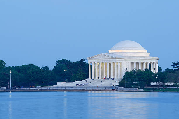 мемориал джефферсона - washington dc night jefferson memorial memorial стоковые фото и изображения