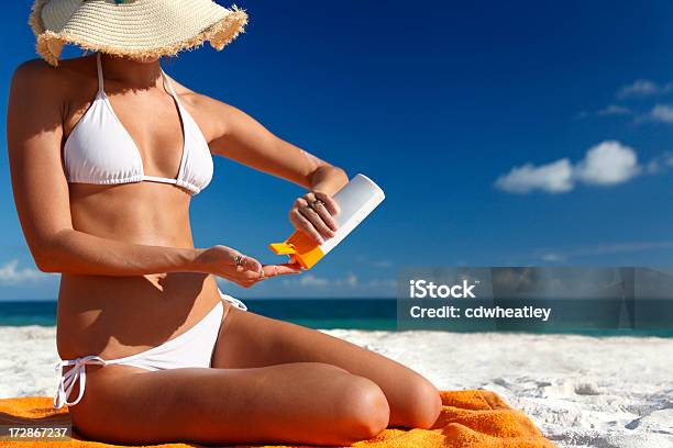 Sun Protection Stock Photo - Download Image Now - Beach, Make-Up, Moisturizer