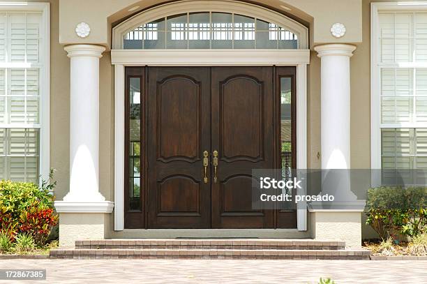 Elegant Entry To Luxury Home Stock Photo - Download Image Now - Door, Mansion, Luxury