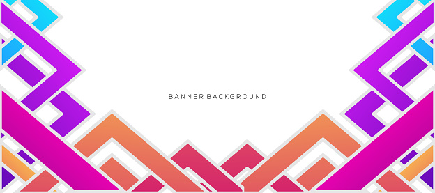 colorful geometric banner background design modern