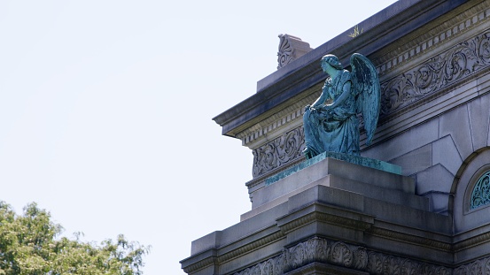 Bronze Angel in a Graveyard in New York