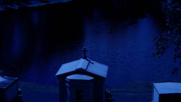 istock Graveyard in New York at Night 1728675204