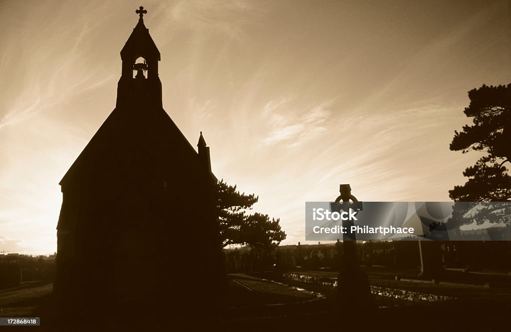 Kapelle silhouette vor dem Sonnenuntergang - Lizenzfrei Galway Stock-Foto