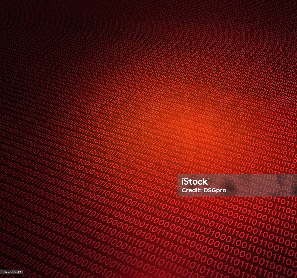 binary code Red 0 1 light effects. Computer Language Stock Photo