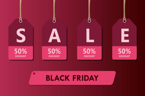 illustrations, cliparts, dessins animés et icônes de étiquette de vente black friday. conception black friday, vente, réduction, publicité, étiquette de prix marketing. - textile backgrounds canvas choice