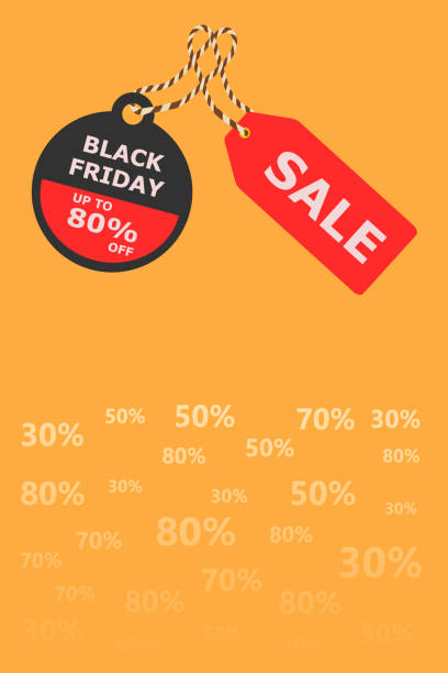 illustrations, cliparts, dessins animés et icônes de étiquette de vente black friday. conception black friday, vente, réduction, publicité, étiquette de prix marketing. illustration de bannière verticale. - textile backgrounds canvas choice