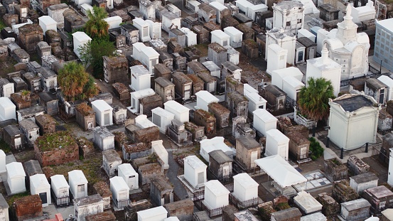 Drone View of Cemetery in New Orleans