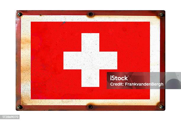 Schweizer Flagge Stockfoto und mehr Bilder von Alt - Alt, Altertümlich, Emaille