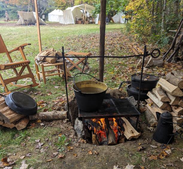 istock Heating water for dishes - living history encampment 1728691247