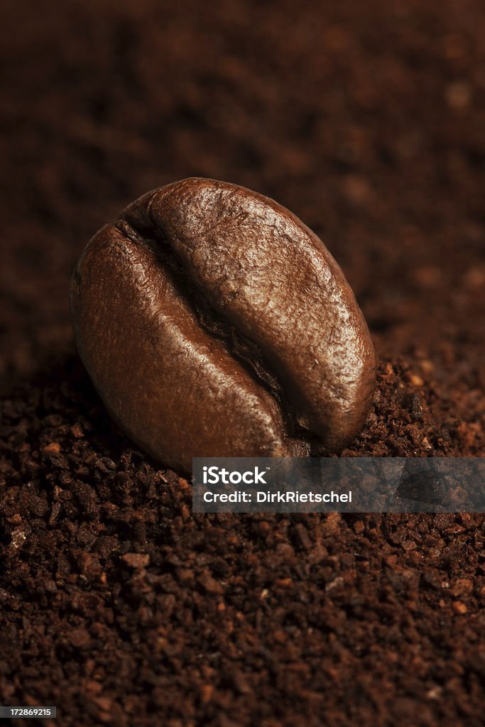 Singolo Chicco di caffè su terra - Foto stock royalty-free di Alimentazione non salutare