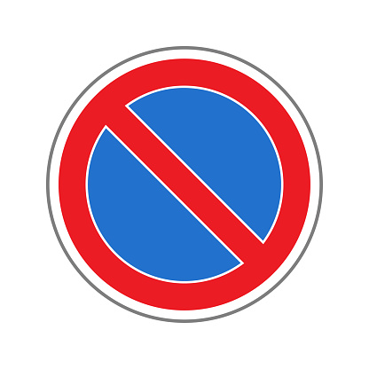 istock No Parking. Traffic Road Sign. Isolated on White. Vector Illustration 1728692468