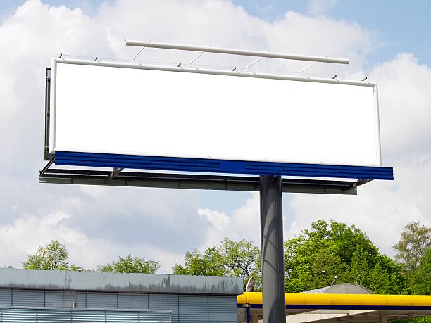 werbung bord - metal billboard adboard marketing stock-fotos und bilder