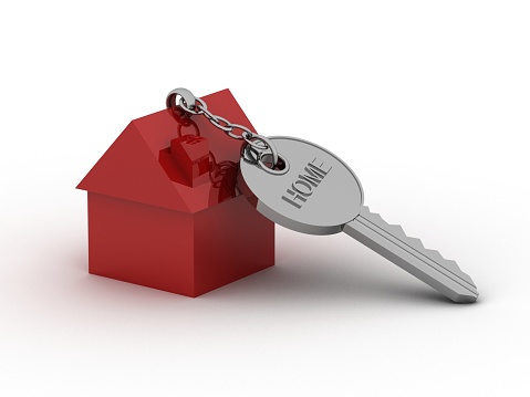 House and key. 3d rendered image.