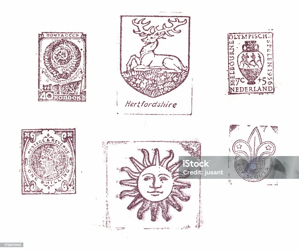 Ancien cachet typographie images - Photo de Niveau de scolarisation libre de droits