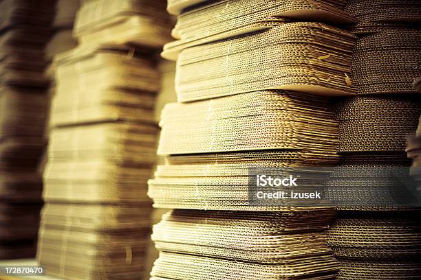 Cardboard Stacks Stock Photo - Download Image Now - Backgrounds, Brown, Cardboard