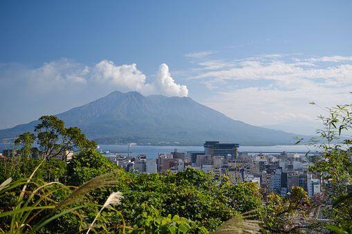 Natural scenery of Sakurajima seen from Shiroyama