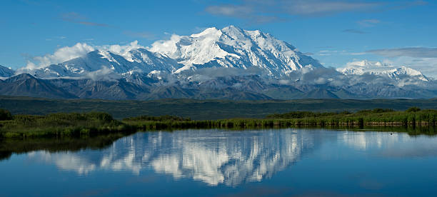 McKinley panorama A panorama over Mount McKinley,Alaska denali mountain stock pictures, royalty-free photos & images