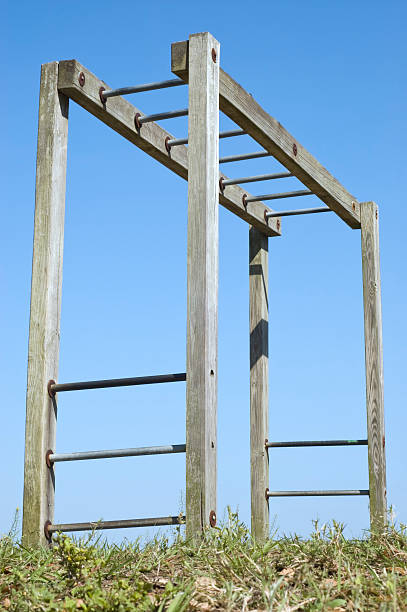 Playground Equipment Overhead Ladder stock photo