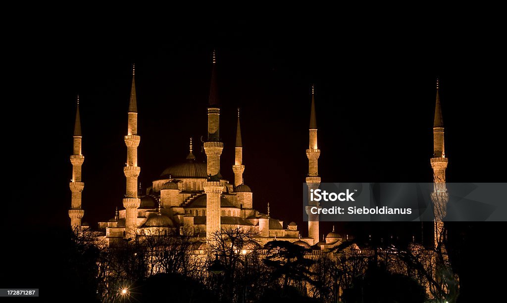 Blue Mosque in Istanbul isolated. Allah Stock Photo