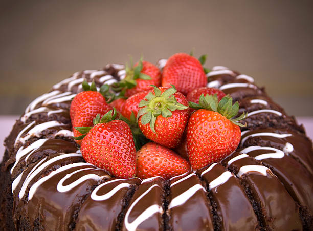 Strawberry-cream-cake with fresh strawberries