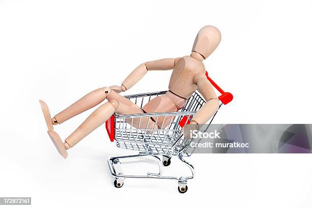 Dummy In Einem Einkaufswagen Stockfoto und mehr Bilder von Aufregung - Aufregung, Ausverkauf, Ein Mann allein