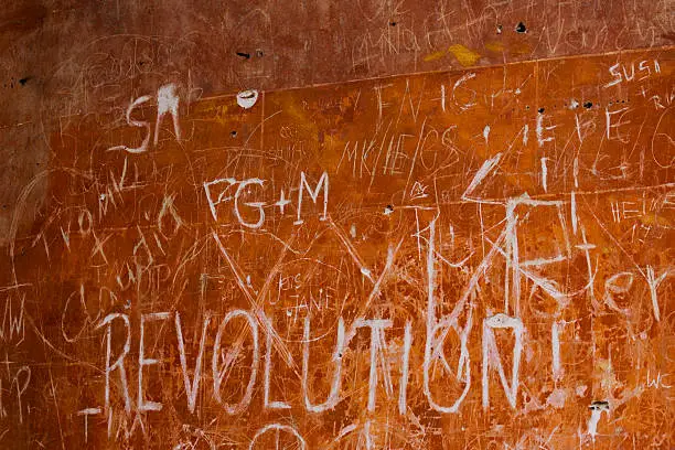 Photo of background, revolution - sign at the wall
