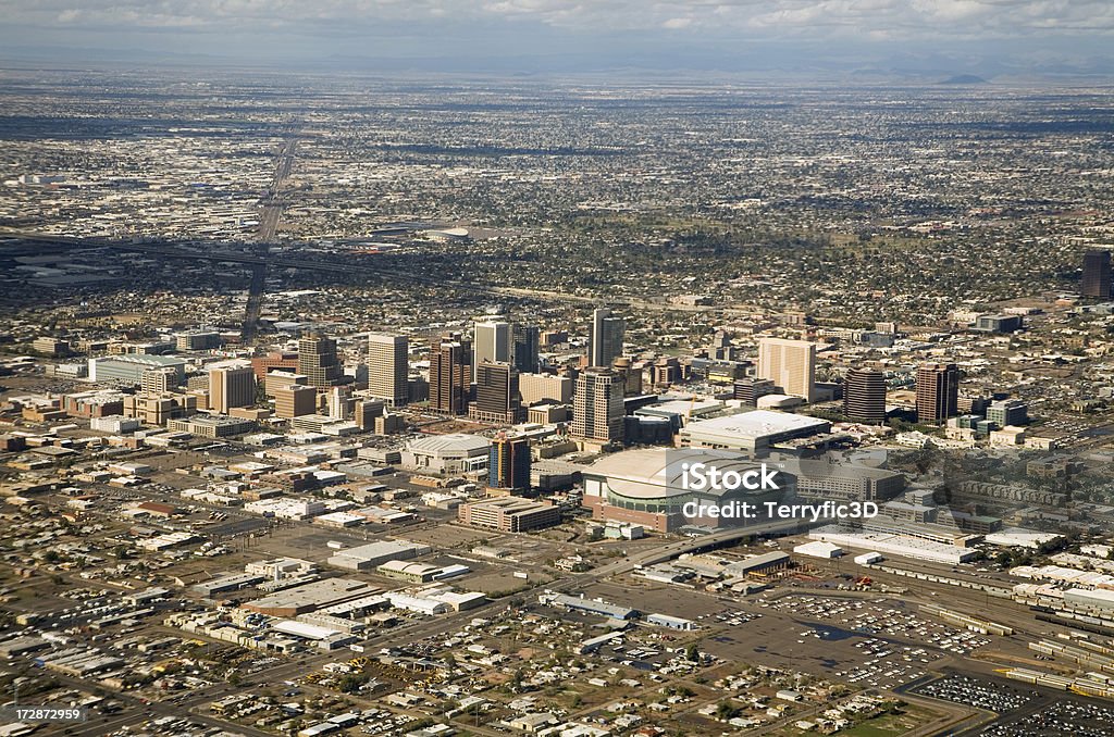 Skyline der Innenstadt von Phoenix, Arizona, Luftaufnahme - Lizenzfrei Luftaufnahme Stock-Foto