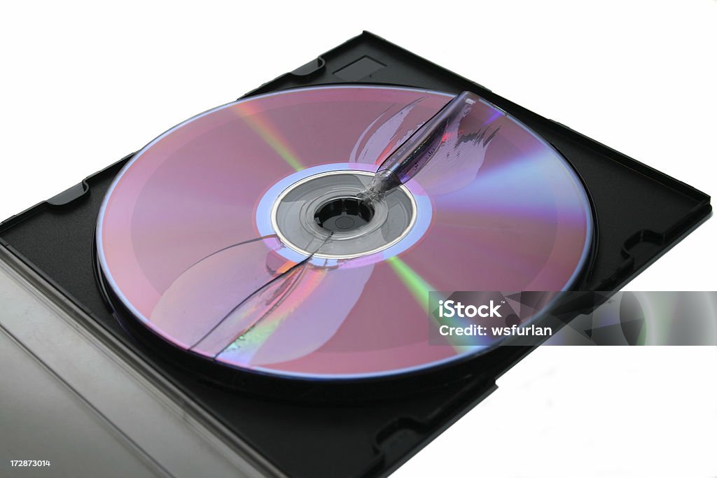 Треснувший DVD-проигрыватель - Стоковые фото CD-ROM роялти-фри