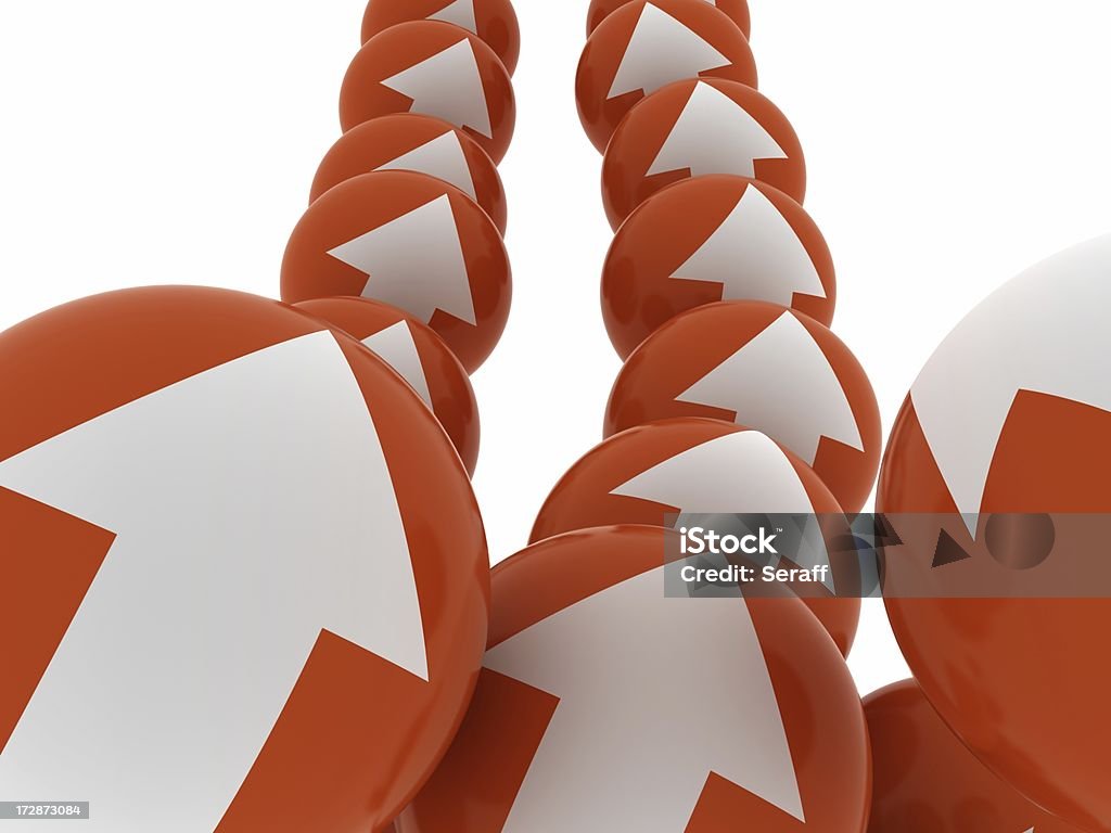 The directed movement The growth of the quality, or business success. Conceptual  render of arrows, moving in one direction. Achievement Stock Photo