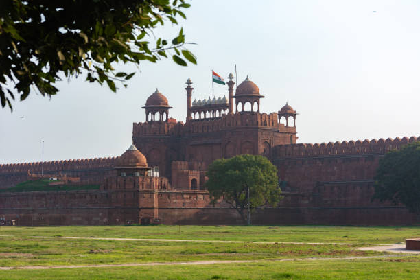 istock Red Fort or Lal Qila with Indian Flag 1728733807