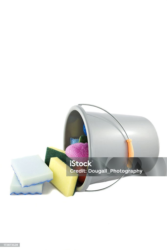 Balde e esfoliação com blocos de papel - Foto de stock de Afazeres Domésticos royalty-free