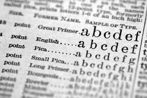 Fonts defined in the antique dictionary