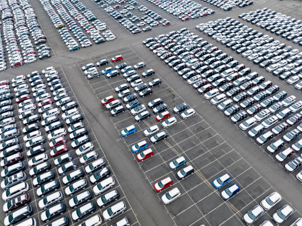 istock Automobiles Recently Unloaded At Port 1728741124