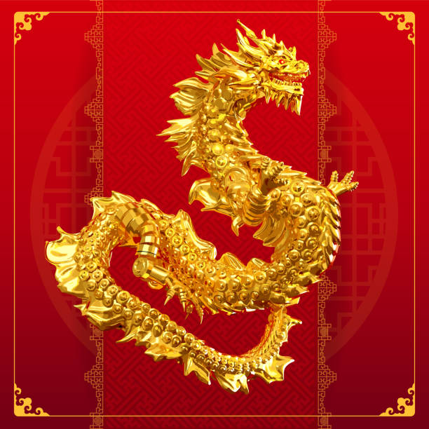 istock Traditional 3d chinese dragon illustration vector. 3d character dragon bright colors print for clothes, stationery. Banner chinese dragon 2024. New Year of the Dragon 2024. 1728742704