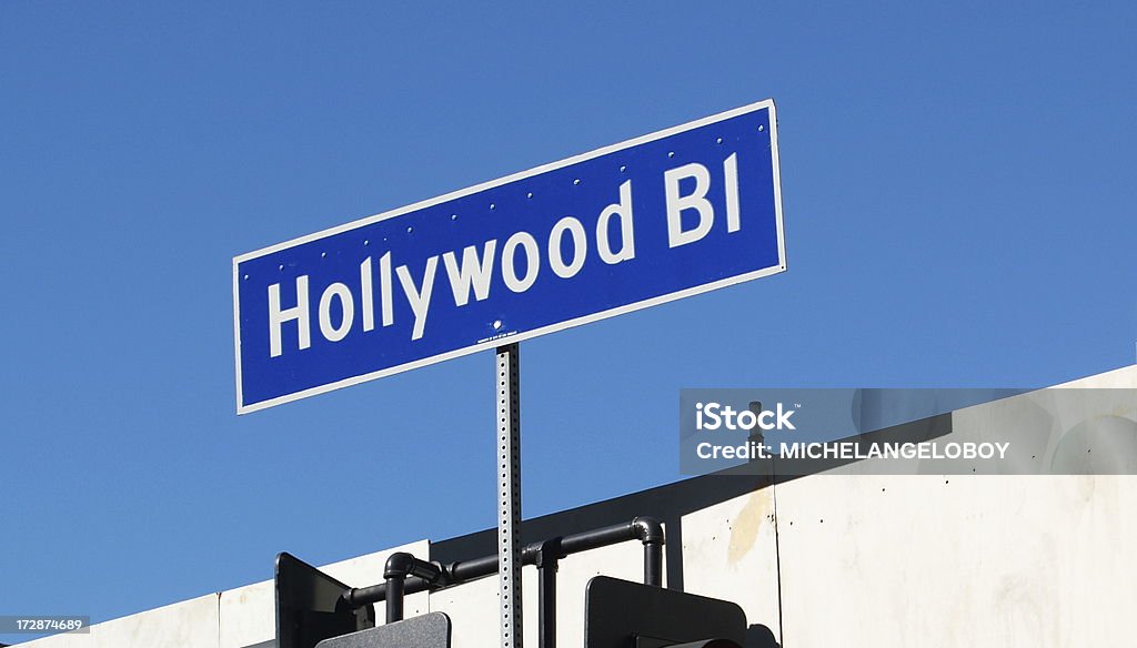 Poste indicador de Hollywood Boulevard - Foto de stock de Bulevar libre de derechos