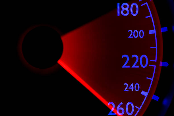 istock Blue speedometer - accelerating from 180 to 260 km/h 172874743
