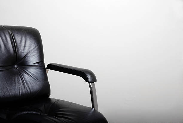 regiestuhl - armchair chair leather black stock-fotos und bilder