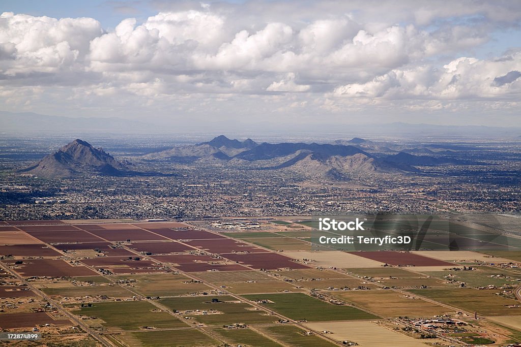 Scottsdale Farms near Phoenix, Arizona, vista aérea del desierto - Foto de stock de Scottsdale libre de derechos