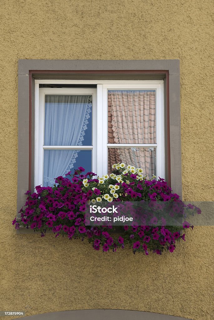 Bavarese appartamento decorato con petunia e daisies - Foto stock royalty-free di Ambientazione esterna