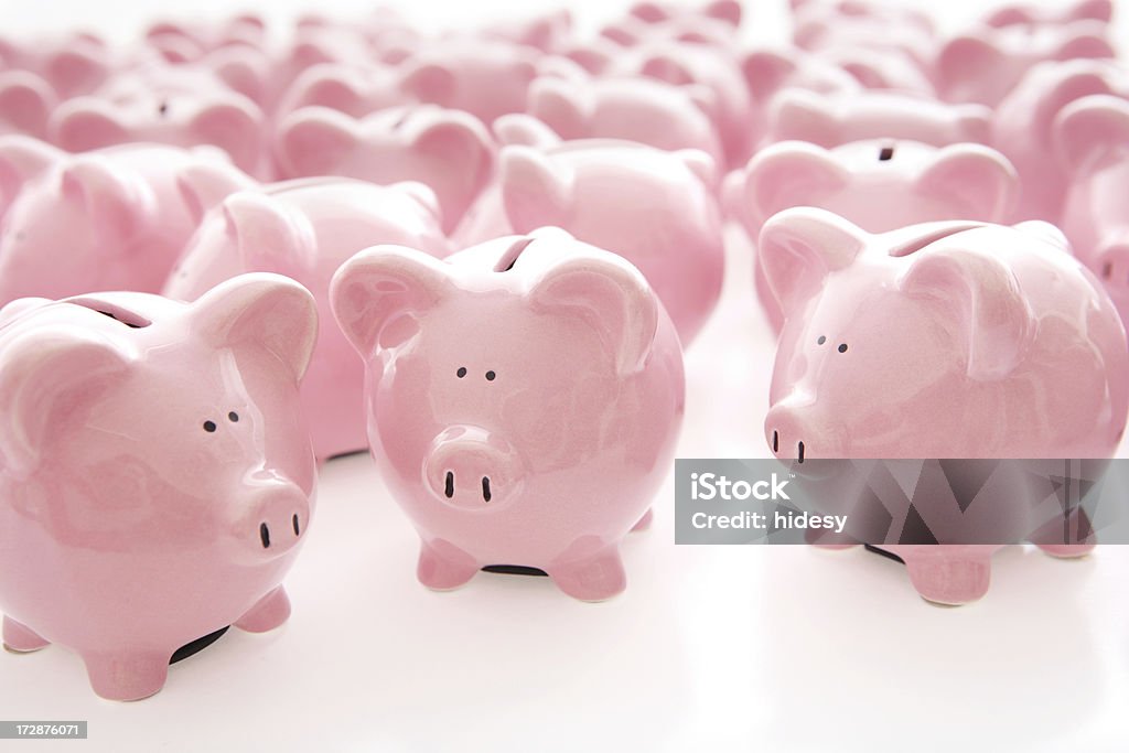 Reunión de Piggies - Foto de stock de Hucha cerdito libre de derechos