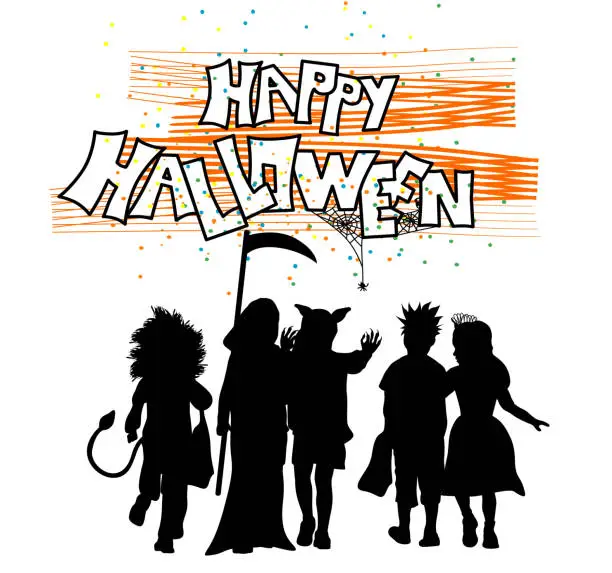 Vector illustration of Kids Halloween Party Poster
